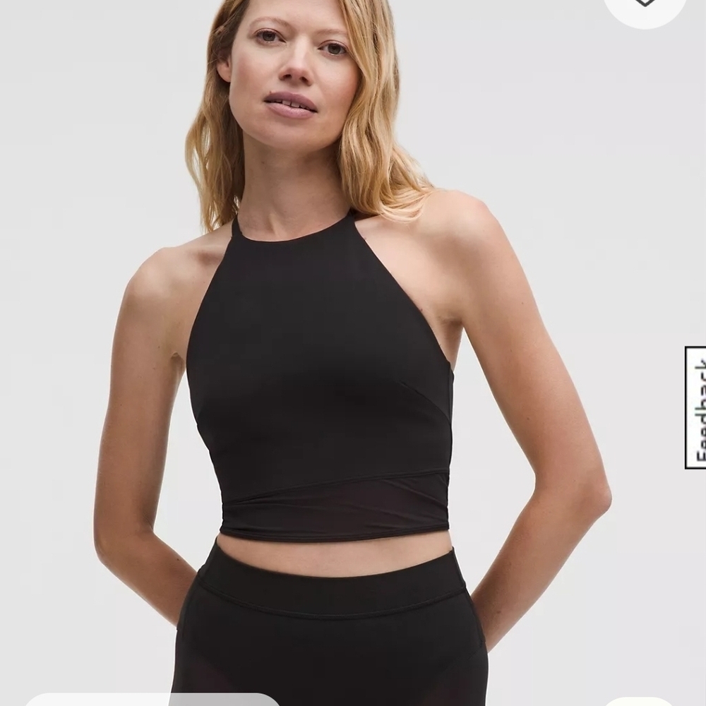 Nulu High-Neck Mesh-Hem Tank Top

Light Support, B/C Cup